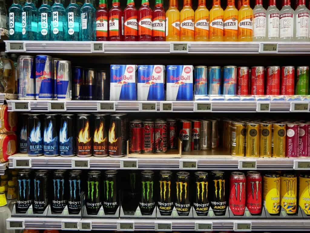 Energy Drinks on Supermarket Shelves